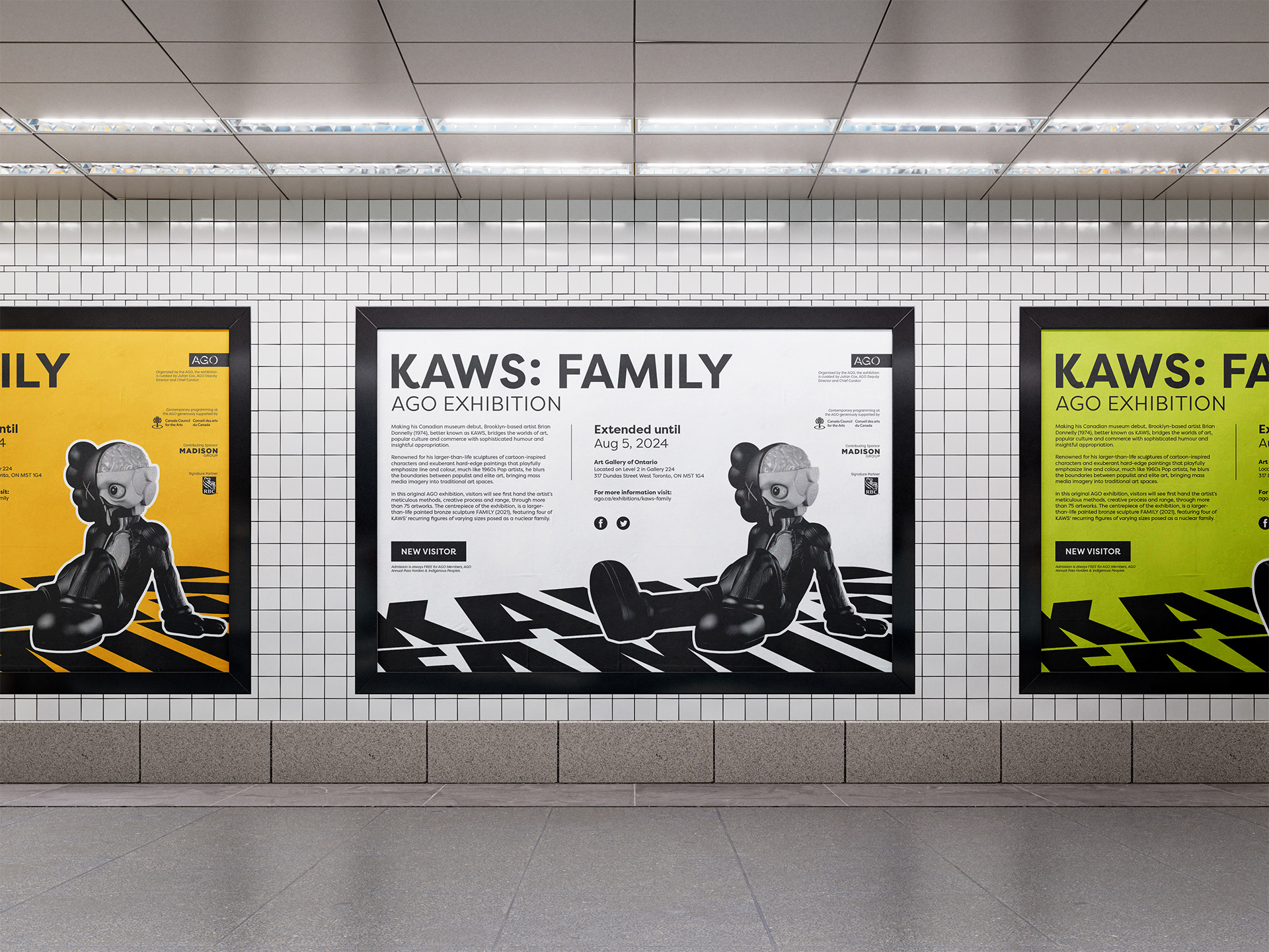 KAWS: FAMILY AGO Exhibition — TTC subway poster placement